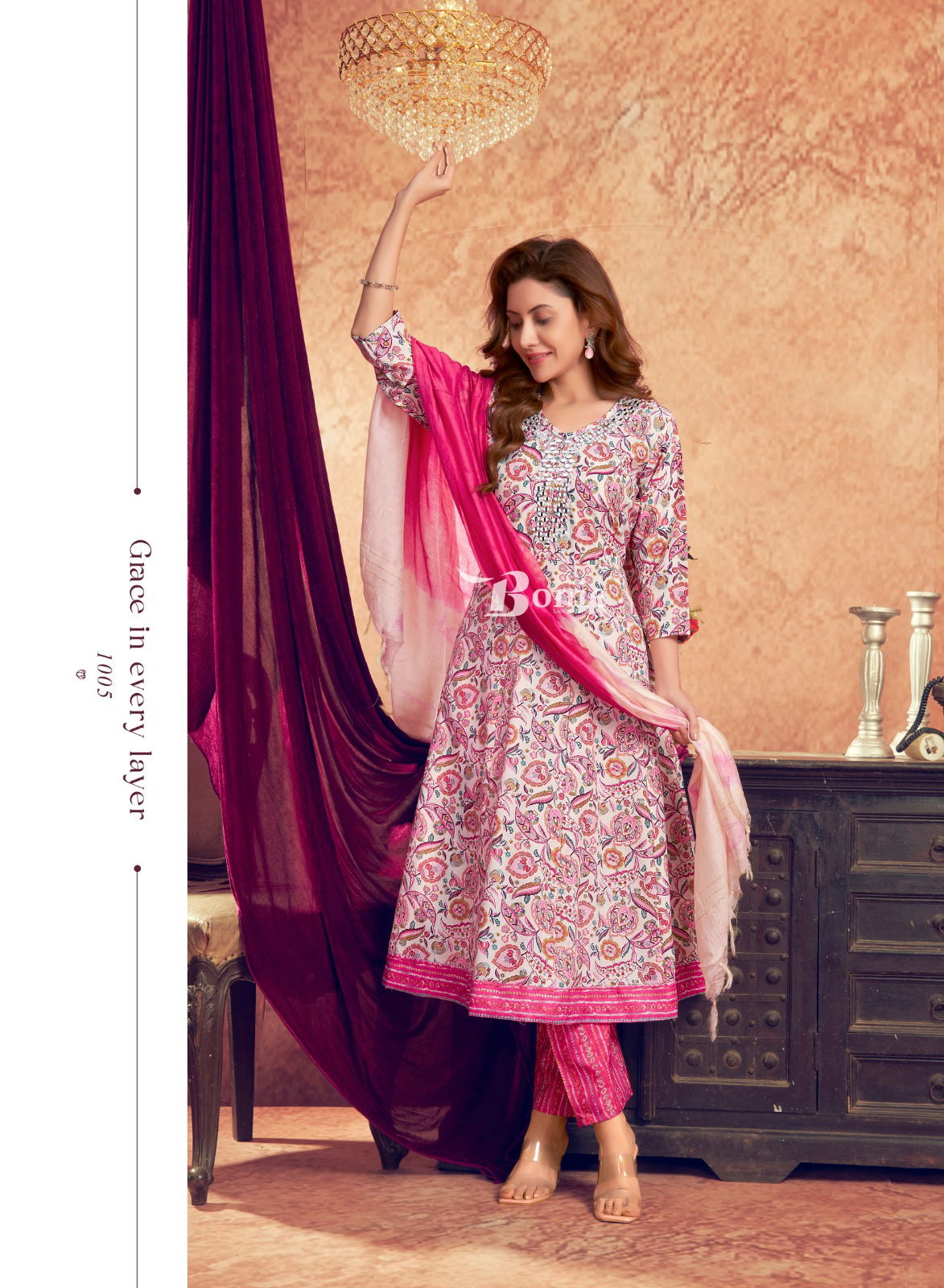 Aneri Vol 3 By Bonie Printed Anarkali Kurti With Bottom Dupatta Wholesale Price In Surat